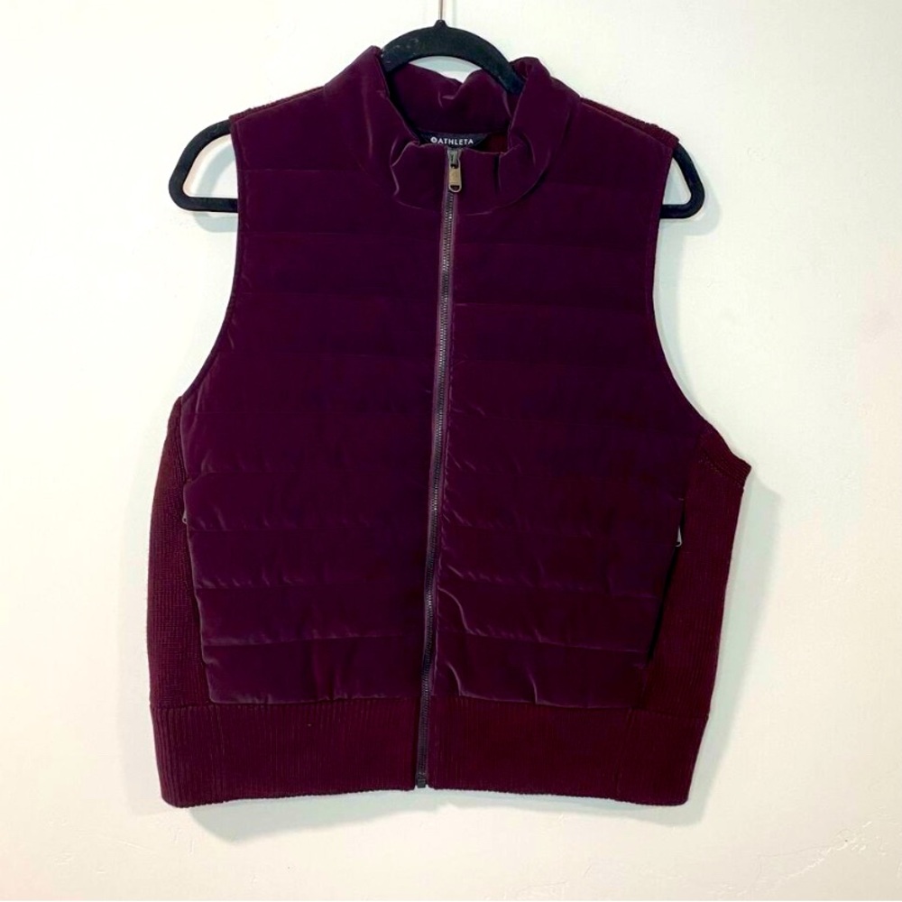 Athleta Women’s Hanover Hybrid Vest Velvet Knit Cabernet XL